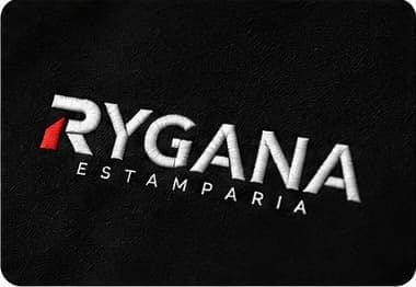 Logo Rygana aplicado em malha